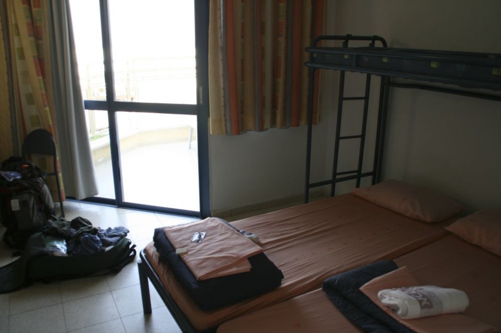 This is a picture of our room at the Ein Gedi Youth Hostel.